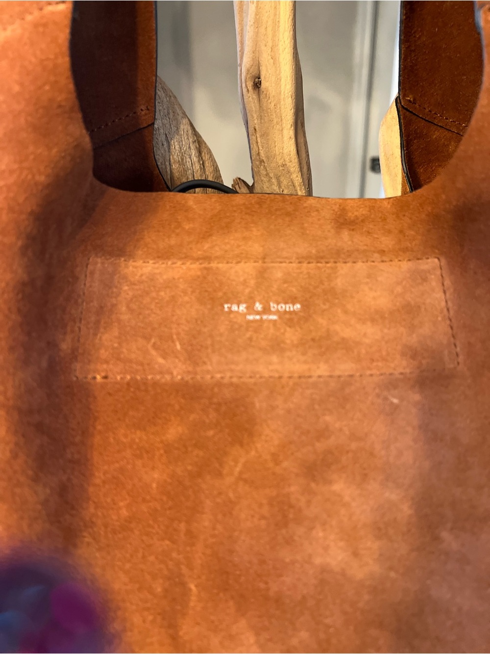 Rag & Bone Suede Tote Bag in Cognac - Picture 3 of 6